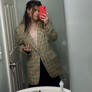 Botany ‘500 Weiners blazer, green and beige stripped